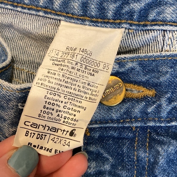 Mens Carhartt Jeans Relaxed Fit 42x34 - Picture 4 of 4